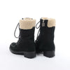 Secondhand Chanel Sports Suede Leather Shearling Boots in Black G26245, Size 35.5 EU