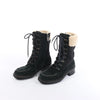 Secondhand Chanel Sports Suede Leather Shearling Boots in Black G26245, Size 35.5 EU
