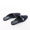 Chanel Star Rhinestone Suede x Fabric Mule in Navy x Black G35835, Size 41 EU Secondhand
