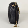 Secondhand Chanel vintage handbag in blue matelassé leather - '10s