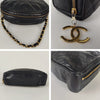 Secondhand Chanel vintage handbag in blue matelassé leather - '10s