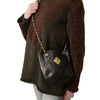 Secondhand Chanel vintage shoulder bag in black quilted leather - '10s