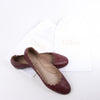 Chloe Leather Scalloped Ballet Flats in Burgundy, Size 38 Secondhand