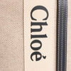 CHLOE Woody Large Canvas & Leather Tote Shoulder bag in Black x Beige Secondhand