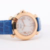 Chopard Happy Sport 277471-5001 Leather x RG QZ Silver-Face Watch Secondhand