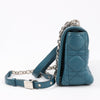 Dior Caro Leather Chain Shoulder Bag in Blue Secondhand