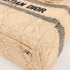 Dior Lady D-Lite Raffia Woven Cannage Embroidered Medium 2Way Handbag in Beige Secondhand