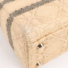 Dior Lady D-Lite Raffia Woven Cannage Embroidered Medium 2Way Handbag in Beige Secondhand