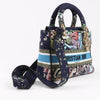 Dior Lady D-Lite Canvas D-Constellation Embroidered Medium 2Way Handbag in Multicolor Secondhand