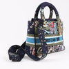 Dior Lady D-Lite Canvas D-Constellation Embroidered Medium 2Way Handbag in Multicolor Secondhand