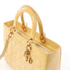 Dior Lady Dior Patent Leather Cannage Large 2Way Handbag in Yellow Secondhand