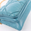 Dior Caro Macrocannage Leather Chain Shoulder Bag in Blue Secondhand