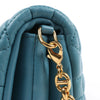 Dior Caro Macrocannage Leather Chain Shoulder Bag in Blue Secondhand