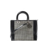 Dior Lady Dior Canvas x Patent Leather 2Way Handbag in Black x White Secondhand