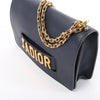 Dior J'Adior Grained Leather Chain Crossbody Bag in Navy Blue Secondhand