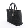 Dior Lady Dior Large Denim Cannage Large Handbag in Black Secondhand