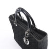 Dior Lady Dior Large Denim Cannage Large Handbag in Black Secondhand