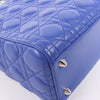 Dior Lady Dior Leather Cannage Large Handbag in Blue Secondhand