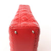 Dior Lady Dior Leather Cannage Large 2Way Handbag in Red Secondhand