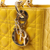 Dior Lady Dior Cannage Leather 2Way Handbag in Yellow Secondhand