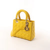 Dior Lady Dior Cannage Leather 2Way Handbag in Yellow Secondhand