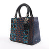Dior Lady Dior Sequins Medium Handbag in Navy Blue Secondhand