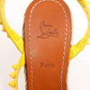 Christian Louboutin MAFALDINA ZEPPA Patent Leather Spike Studs Wedge Sole Espadrilles Sandals in Yellow, Size 39 EU Secondhand