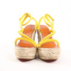 Christian Louboutin MAFALDINA ZEPPA Patent Leather Spike Studs Wedge Sole Espadrilles Sandals in Yellow, Size 39 EU Secondhand