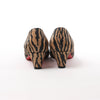 Secondhand Christian Louboutin Tiger Print Raffia Bow Heels in Brown x Black, Size 39 EU
