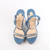 Christian Louboutin Katacrow Denim Wedge Sole Sandals in Blue, Size 38 EU Secondhand