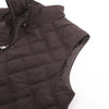 Secondhand Corneliani Quilted Zip Gilet in Brown, Size 50 IT