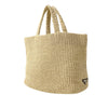 Prada Large Raffia Effect Crochet Embroidered Logo Tote Secondhand