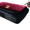 Chanel Paris Cosmopolite Small Tricolor Quilted Velvet Private Affair Camellia Flap Secondhand