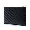 Saint Laurent Grain De Poudre Chevron Monogram Bill Pouch Secondhand