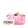 Fendi Small Embossed Suede Peekaboo Click Clutch on Chain Secondhand