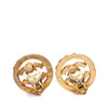 Secondhand Chanel CC Gold Plated Strass Round Clip On Earrings