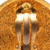 Chanel Gold Plated CC Quilted Round Clip On Earrings Secondhand