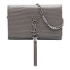 Secondhand Saint Laurent Croc Embossed Leather Monogram Kate Tassel Wallet on Chain