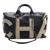 Chanel Large Coated Canvas Camellia Maxi Logo Bowling Bag Secondhand