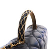 Chanel CC Quilted Lambskin Metal Twist Top Handle Flap Secondhand