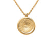 Dior Gold Plated Strass Medallion Pendant Necklace Secondhand