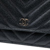 Secondhand Chanel CC Chevron Caviar Wallet On Chain