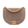 Chanel Small Quilted Velvet Boy Messenger Bag Secondhand