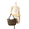 Fendi Leopard Print Chef Canvas Handbag Secondhand