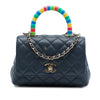 Chanel Extra Mini Quilted Lambskin Rainbow Coco Top Handle Bag Secondhand