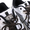 Diesel D-Airspeed Low-Striped Sneakers in Coated Ripstop in Silver, Size 43 EU Secondhand