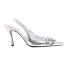 Diesel D-Venus Patent Embossed Slingback Heels in Silver, Size 37 EU Secondhand