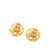 Chanel CC Gold Plated Round Clip On Earrings Secondhand