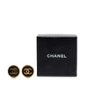Secondhand Chanel CC Gold Plated and Enamel Round Clip On Earrings