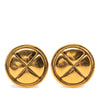 Chanel Gold Plated Quilted Round Clip On Earrings Secondhand